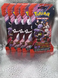 Pokemon TCG Destined Rivals Booster Packs Sleeved Hanger Packs Cards Lot 5 New - Image 1