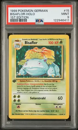 1999 POKEMON GERMAN 1ST ED #15 BISAFLOR-HOLO PSA 9 - Image 1