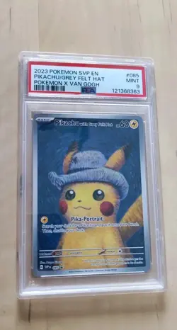 PIKACHU SVP 085 GREY FELT HAT POKEMON X VAN GOGH PSA 9 - Image 1
