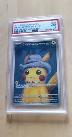 PIKACHU SVP 085 GREY FELT HAT POKEMON X VAN GOGH PSA 9 - Image 2