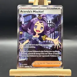 Pokemon Acerolas Mischief Full Art Trainer 165/132 Mega Evolutions - pack fresh - Image 1