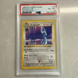 1999 Pokemon Base Set 1st Edition Dragonair (Shadowless) 018/102 PSA 6 EX - MT - Image 1