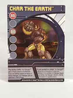 Bakugan Battle Brawlers Ability Card Blue Char the Earth 33/48i 2008 - Image 1