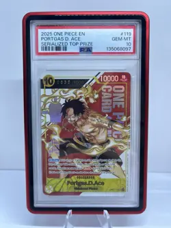 One Piece Card Game OP07-119 Portgas.D.Ace Tournament Serial PSA 10 535/1000 - Image 1