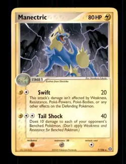 2X Pokemon Card Manectric (EX Emerald) 7/106 MODERATELY PLAYED Rare TCG!!!!!!!!! - Image 1
