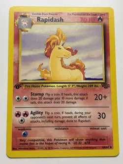 Pokemon TCG Rapidash 44/64 Jungle 1st Edition Pokemon 1999 NM - Image 1