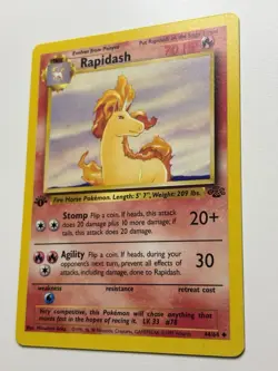 Pokemon TCG Rapidash 44/64 Jungle 1st Edition Pokemon 1999 NM - Image 3
