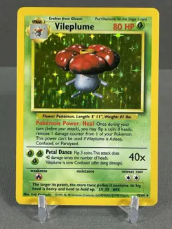 No Symbol Misprint Vileplume Holofoil Rare Jungle Set 15/64 Pokemon 1999 NM/LP+ - Image 1