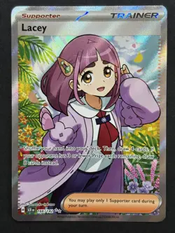 Lacey 166/142 Stellar Crown Full Art Trainer Pokemon - Image 1