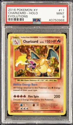 2016 POKEMON XY EVOLUTIONS #11 CHARIZARD-HOLO PSA 9 - Image 1