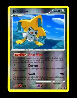 2009 Pokemon JIRACHI Rising Rivals REVERSE HOLO Foil Rare Platinum Card 7/111 EX - Image 1