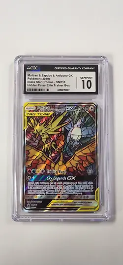 CGC 10 Pokemon Card: Moltres & Zapdos & Articuno GX SM210 - Image 1