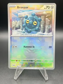 Pokemon TCG Bronzor 066/131 Master Ball Reverse Holo Prismatic Evolutions - Image 1
