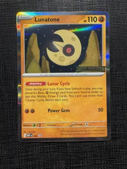 Pokemon TCG Lunatone 004 (prerelease) MEP Mega Evolution Stamped Promo NM - Image 3