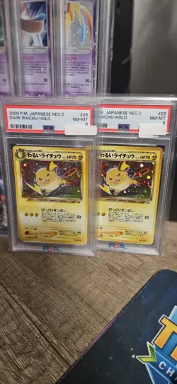 Carte Pokemon Dark Raichu Holo #26 Neo Japonais PSA 8 - Image 1