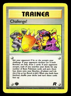 Pokemon NM 1st Edition Challenge Trainer 74 WOTC Team Rocket 1999 - Image 1