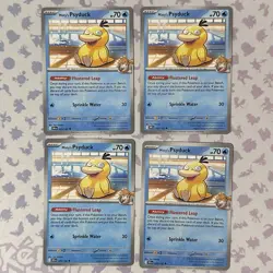 4x Misty's Psyduck 45/182 x4 Destined Rivals Pokemon TCG Playset NM - Image 1