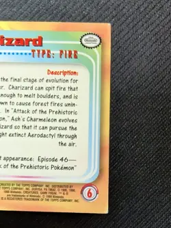 Charizard #06 Topps TV Animation Series 1 Blue Logo Pokemon LP - Image 4