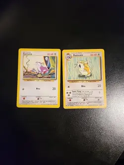 Pokemon Base Set RATICATE and RATTATA (40/102 and 61/102) - WoTC. - Image 1