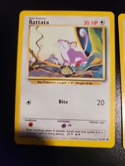Pokemon Base Set RATICATE and RATTATA (40/102 and 61/102) - WoTC. - Image 2