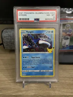 2021 Pokemon Celebrations Kyogre #003/025 PSA 8 - Image 1
