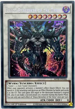 MP20-EN166 Draco Berserker of the Tenyi - Secret Rare 1st Ed Near Mint YuGiOh - Image 1