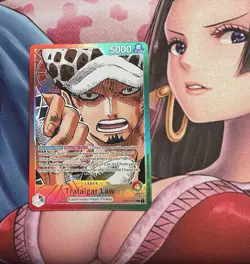 One Piece TCG Trafalgar Law Leader Alt Art OP01-002 English Alpha Pre Errata - Image 1