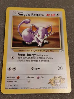 Pokemon Lt. Surges Ratata, Raticate - 3 Card Lot - Gym Heroes, Gym Challenge LP - Image 4