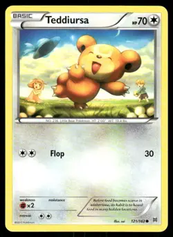 Pokemon Cards Teddiursa 121/162 BREAKthrough XY Common NM - Image 1