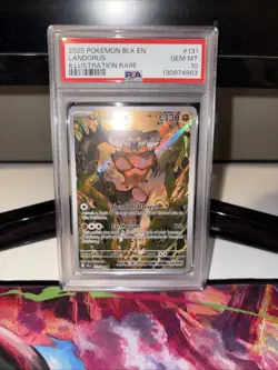 Pokemon Black Bolt Landorus Illustration Rare Card BLK 131/086 PSA 10 - Image 1