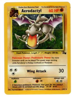Aerodactyl 1/62 Fossil Holo Rare Pokemon TCG Card - Lightly Played LP - Image 1