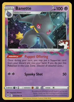 Pokemon Banette 073/196 Prize Pack Series Cards Cosmo Holo Pack Fresh - NM - Image 1