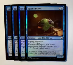 Foil Iguana Parrot X4 Playset Magic:The Gathering MTG Avatar: The Last Airbender - Image 1