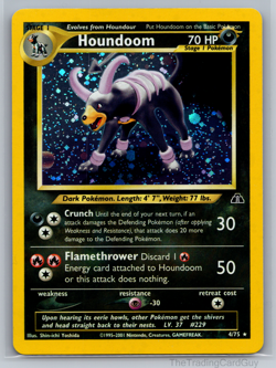 Houndoom 4/75 Holo Rare Neo Discovery Unlimited Pokemon TCG WOTC - LP - Image 1