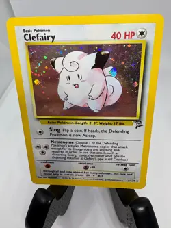 Pokemon TCG Clefairy #6/130 Base Set 2 Holo Rare Vintage LP good condition - Image 1