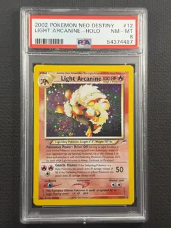 Pokemon Cards PSA 8 Nm-Mt Light Arcanine Holo 2002 Neo Destiny 12/105 - Image 1