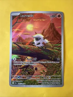 Pokemon TCG Larvesta Holo Card Black Bolt Illustration, Rare Full Art - Image 1