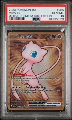 2023 Pokemon Mew ex Full Art 151 UPC Gold Metal Promo Card 205/165 PSA 10 GEM MT - Image 1