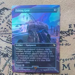 Magic the Gathering MTG Fishing Gear x1 Borderless FOIL Card NM/M - Image 1