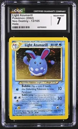 Light Azumarill Holo CGC 7 NEAR MINT Pokemon (2002) Neo Destiny 13/105 - Image 1