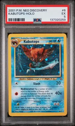 2001 Pokemon Neo Discovery Kabutops-Holo PSA 5 - Image 1