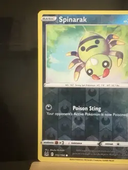 SPINARAK - 112/196 Lost Origin NM - Reverse Holo Common - Pokemon TCG Card - Image 3