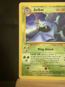 GOLBAT - 34/62 Fossil Set Wotc LP/MP - Regular Uncommon - Pokemon TCG Card - Image 2