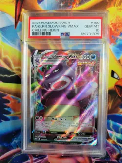 Pokemon Galarian Slowking VMax Chilling Reign #100 Graded Card PSA 10 - Image 1