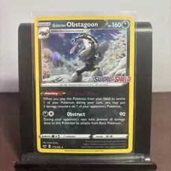 Pokemon Sword & Shield Stamped Promo Card Galarian Obstagoon 119/202 Holo Sealed - Image 1