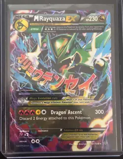 Pokemon Mega Rayquaza EX Ultra Rare Holo 61/108 Roaring Skies Card - Image 1