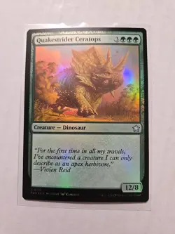 Quakestrider Ceratops (Foil) - Foundations - LP - Uncommon - Creature - MTG - Image 1