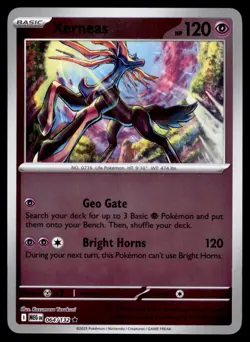 Xerneas 064/132 Rare Mega Evolution Pokemon Reverse Holo Near Mint - Image 1