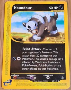 Houndour #87/147 (Hunduster) Common Aquapolis 2003 Pokemon Englisch Mint Vintage - Image 1