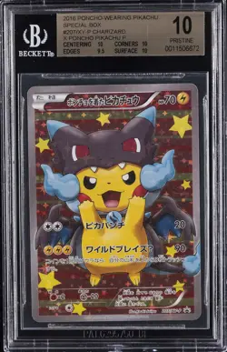 2016 POKEMON SPECIAL BOX #207/XY-P CHARIZARD X PONCHO PIKACHU BGS 10 PRISTINE - Image 1